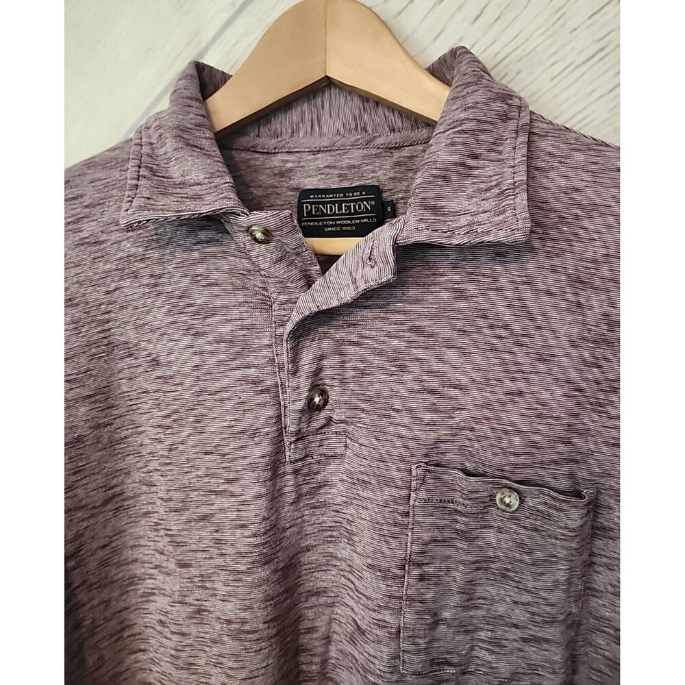 Pendleton Polo Shirt Men's Small Short Sleeve 100% Cotton Casual Red Heathered